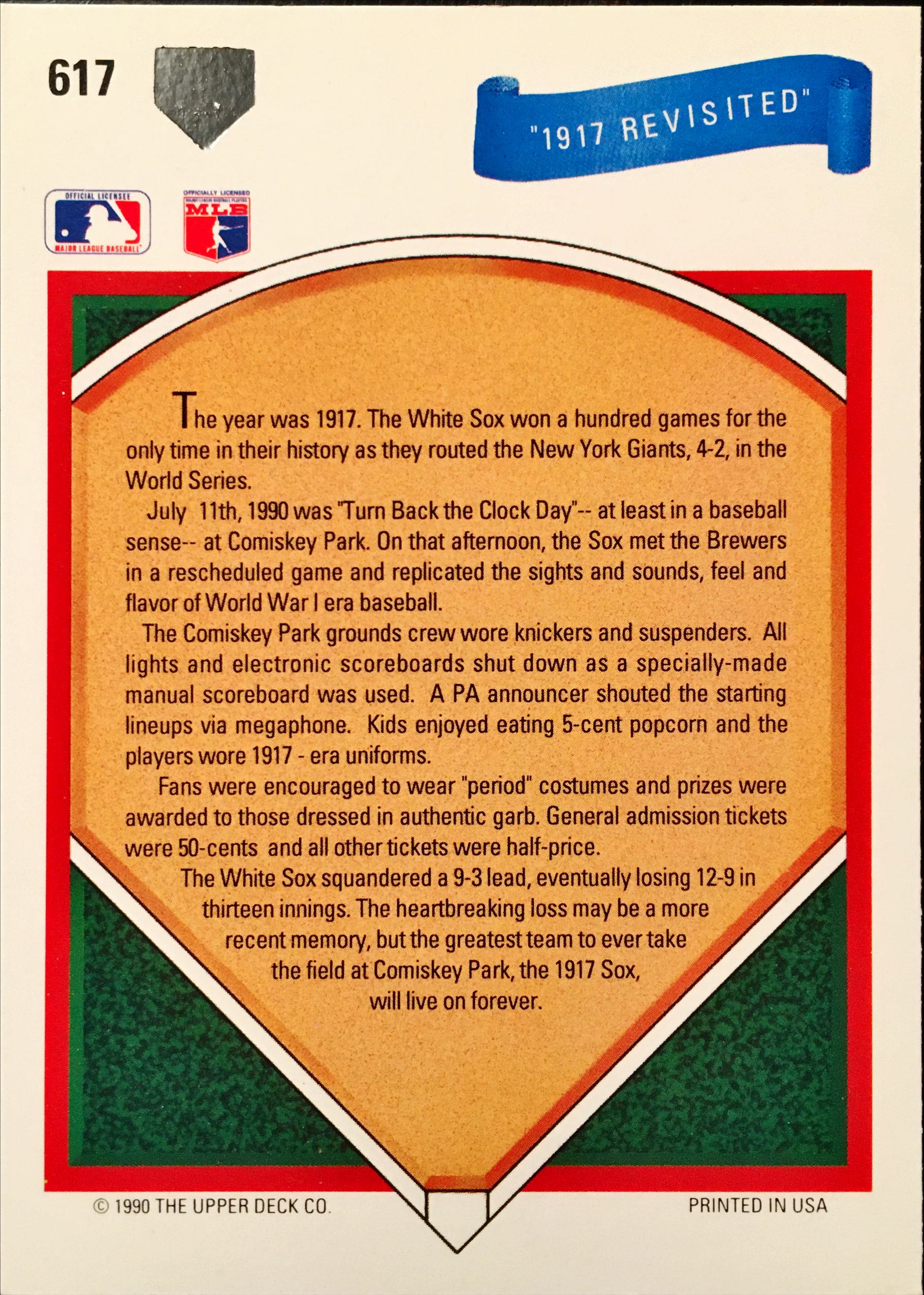 1991 Upper Deck  617 back image